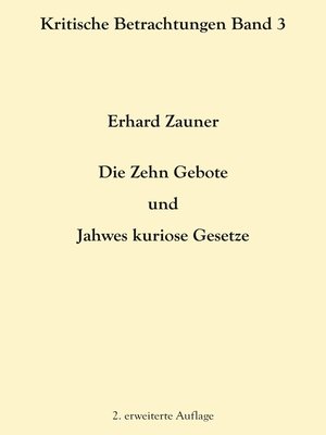 cover image of Die Zehn Gebote und Jahwes kuriose Gesetze
